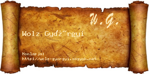 Wolz Györgyi névjegykártya